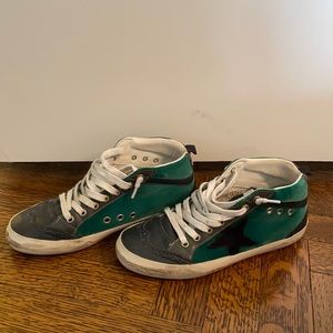 Golden Goose Mid Star Green Velvet